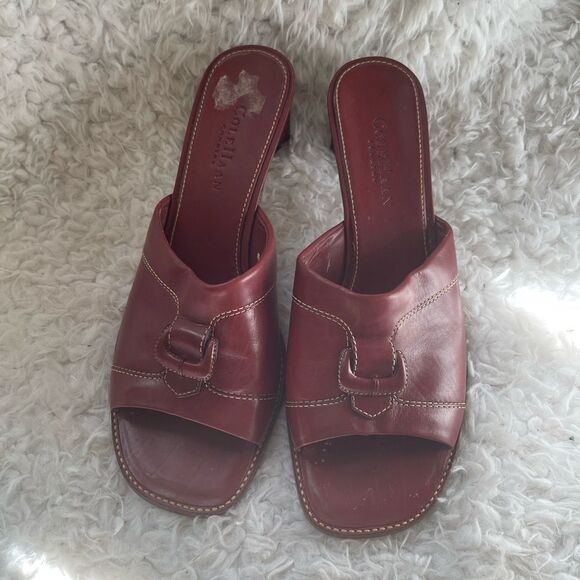 COLE HAAN Country Slides Sandals Leather Red Sandals.SZ9B - Picture 2 of 11